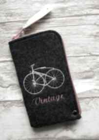 Filcowe etui na telefon - vintage bike happy art smartfon, pokrowiec, retro, prezent, modne