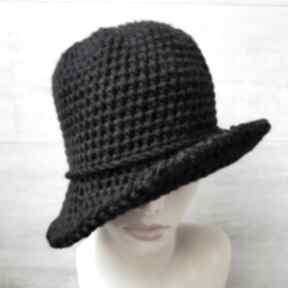 Czarny w stylu art, robiony szydełkiem kapelusze alba design kapelusz, szydełkowa, deco styl