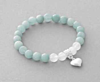 Jade with heart turquoise moon jadeit serce modna delikatna