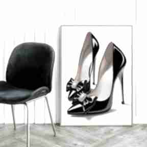 Kobiecy - format 61x91 cm buty szpilki czarno biały plakaty hogstudio plakat, modny dla kobiety