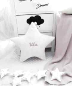 Poduszka gwiazda gwiazdka minky personalizowana z imieniem dla dziecka pracownia liliputki