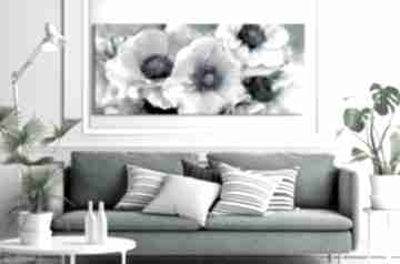 Obraz drukowany na płótnie kwiaty niebieskie zawilce 147x60cm 03187 ludesign gallery, anemony