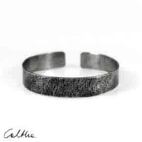 Kamień - srebrna 2000-15 caltha, minimalistyczna biżuteria, prosta regulowana bransoleta