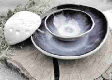 Pomysł na upominek święta! Komplet zimowych mis c368 ceramika shiraja misa, krasnale, kamionka