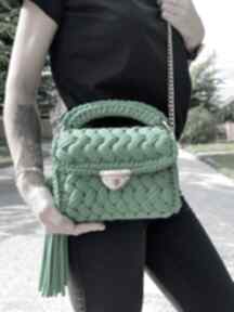 Szydełkowa torebka puffy bag zielona na ramię fabryqaprzytulanek - handmade, szydełku