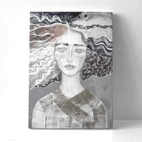 Obraz - wydruk 50x70 cm rozwiane marzenia gabriela krawczyk, na płótnie, postać, kobieta