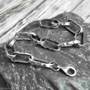 Bransoletka srebrna treendy srebro oksydowane - męska oryginalna prezent, z charakterem