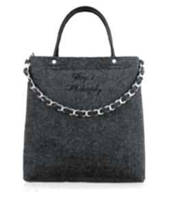 Tote graphite chain torebki bags philosophy filc, torba, filcowa