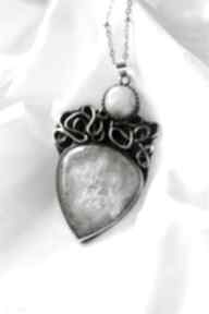Naszyjnik z agatem naszyjniki dziki krolik srebrny, biżuteria