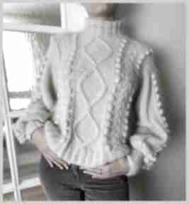 Kaszmirowy sweter z węzłami swetry soie sweter, ciepły elegancki