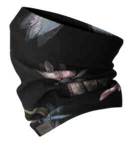 Jesienno zimowy kominek, wzorzysta komino maska w ważki maseczki nashani, bawełniany
