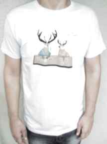 Tshirt unisex deer wife jasnoniebieski koszulki mungo autorski, projekt, jelenie, śmieszne