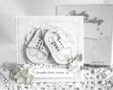 chrzest bucikami święty kartka chrzcielna chłopca scrapbooking