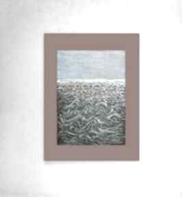 Minimalistyczny obrazek 30x40, morze rysunek, nowoczesna grafika z pejzażem morskim, morski