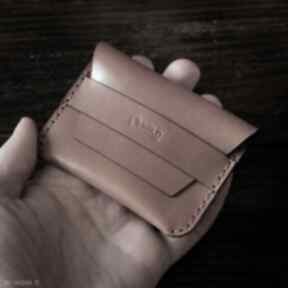 skórzany na model zklapką męski wild leather uniseks, karty, portfel, minimalistyczny, ręcznie