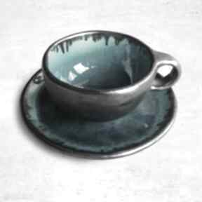 ceramiczna turkusowo grafitowa edyta marszalek filiżanka, ceramika, glina, herbata, kawa