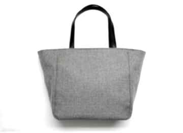 Shopper bag worek - tkanina szara na ramię torebki niezwykle elegancka, nowoczesna, prezent