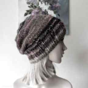 Ręcznie na drutach - bajkowa, miła, ciepła czapka z merino buena artis rękodzieło, bezszwowa
