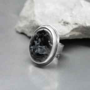 Pietersite "zimrahin" branicka art pierścień, minerał, srebrny pierścionek, duży, ciemne srebro