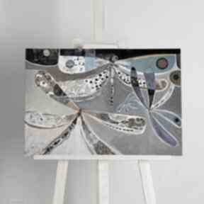 50x70 cm gabriela krawczyk obraz, wydruk, na płótnie, ważki, abstrakcja
