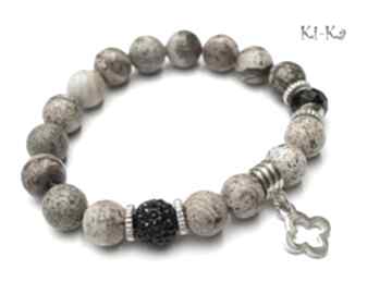 Kolekcja rich sand jaspis shamballa swarovski kamienie minerały