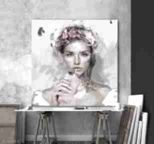 " lady smoothies" 100x100 cm pink krzanoo art plakat, dekoracje, obrazki, sztuka, dom
