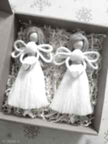 Upominki na święta! Sznurkowe aniołki dekoracje świąteczne ręczne sploty ozdoby ze sznurka