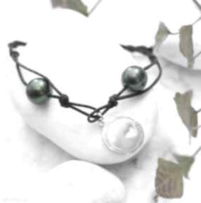 Bransoletka regulowana srebro i perły silvella swarovski, srebrna, unikat