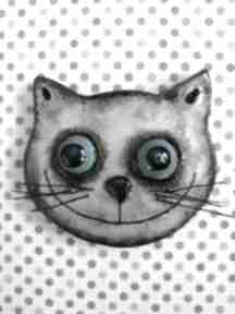 Magnes ''halloween green eyed cat'' magnesy maggies magicals kot, na lodówkę, z wąsami