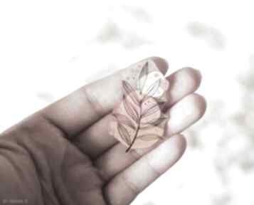 Przypinka, motyw roślinny mała broszka florystyczny biżuteria drobiazg