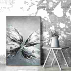 Butterfly - obraz ręcznie malowany 100x80 cm, faktura 3d art is hard gallery motyl, abstrakcja