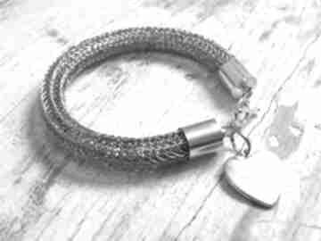 Minimalistyczna bransoletka z sercem kar ka jewelry serce, skandynawska, posrebrzana