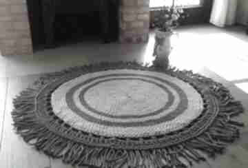 Dywan camila, 120 cm arte dania ze sznurka, szydełkowy, z frędzlami, z bawełny, ręcznie