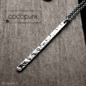 Naszyjnik z soplekiem fakturowanym - srebro pr 925 cocopunk minimalistyczny, patyczek, srebrny