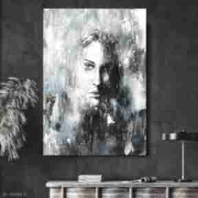 Alice - obraz 100x70 cm strukturalny złocony do salonu sypialni bleuet art, abstrakcja kobieta