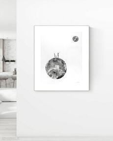Grafika 40x50 cm wykonana ręcznie, 3450477 dom art krystyna siwek obraz do salonu, czarno biała