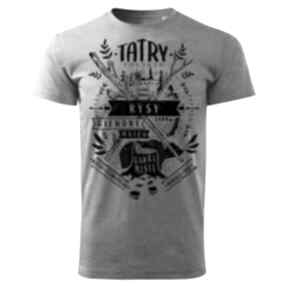 szara męska art koszulki tatry, polskie, tatromaniak - tatrzański t-shirt