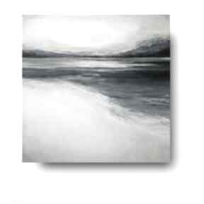 Pejzaż zimowy - obraz akrylowy formatu 100 cm paulina lebida, kwadrat, akryl, płótno
