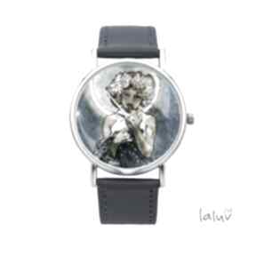 Zegarek z grafiką moon a mucha zegarki laluv alfons, sztuka, obraz, reprodukcja, księżyc