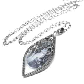 Medium sapphire wisiorki wioleta hajcz, niebieski, kryształ, swarovski, srebro