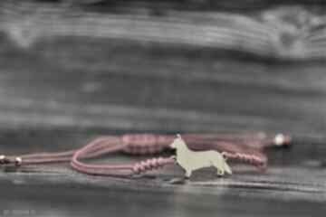 Welsh corgi - bransoletka, srebro pozłacane pasja i pedzlem