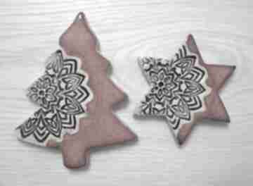 Pod choinkę prezent? Magnesy choinka i gwiazdka komplet dekoracje świąteczne ceramika ana