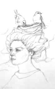 "wiedźmą się jest, a nie bywa" rysunek ołówkiem artystki adriany laube - portret, fantasy art