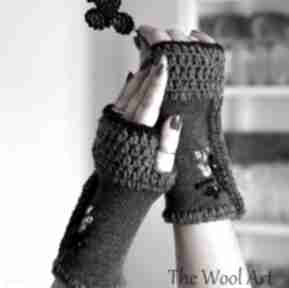 Rękawiczki mitenki the wool art, wełniane, wiosenne, dodatki