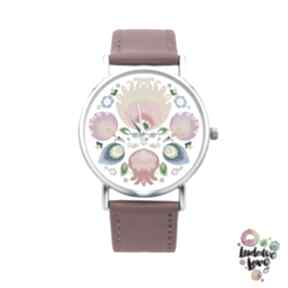 Zegarek z grafiką łowicz zegarki ludowe love folk, folklor, prezent, modny, kwiaty