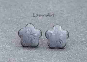 Blue srebro 926 lama art kolczyki, wkrętki, ceramiczne