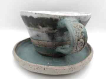 Komplet "afryka" 2 ceramika eva art rękodzieło, filiżanka z gliny, do kawy, użytkowa, ręczna