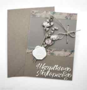 Karka urodzinowa z suszonym bukiecikiem scrapbooking kartki