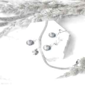 Śliczny srebrny komplet - bransoleta i klipsy silvella wiszące, biżuteria ze srebro