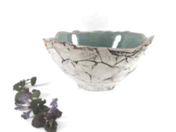 Dekoracyjna miseczka sardynia ceramika ana turkusowa miska, jak skała, organiczna prezent